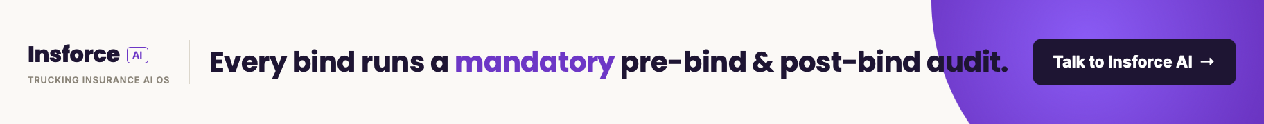 Insforce AI - Every bind runs a mandatory pre-bind and post-bind audit. Talk to Insforce AI.